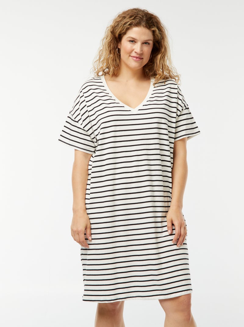Vestido tipo camiseta largo BLANCO - Kiabi