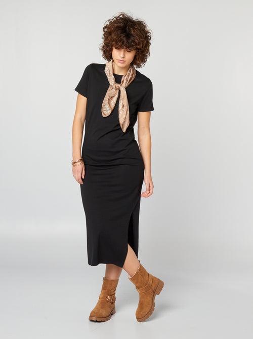 Vestido tipo camiseta largo - Kiabi