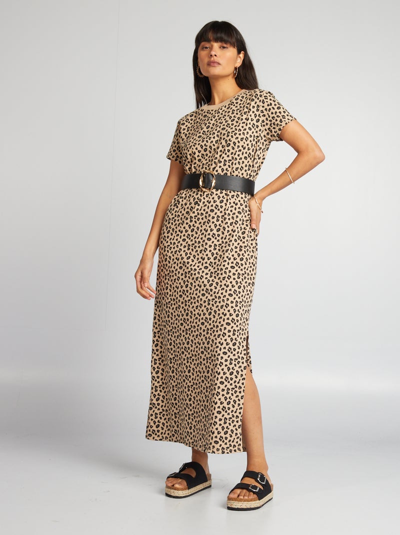 Vestido tipo camiseta maxi BLANCO - Kiabi
