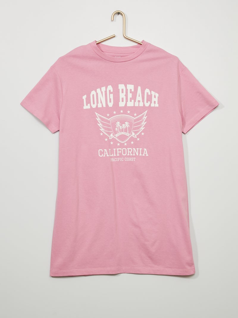 Vestido tipo camiseta 'tie-dye' ROSA - Kiabi