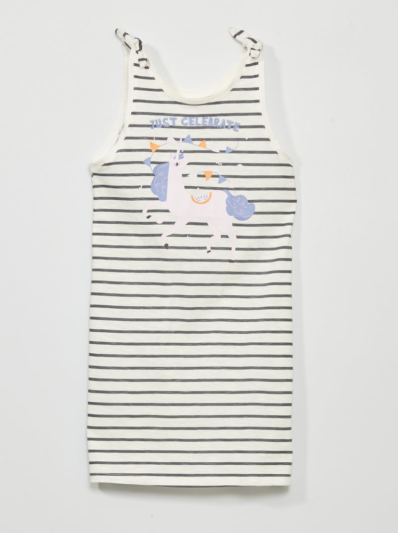 Vestido tipo camiseta 'unicornio' BLANCO - Kiabi