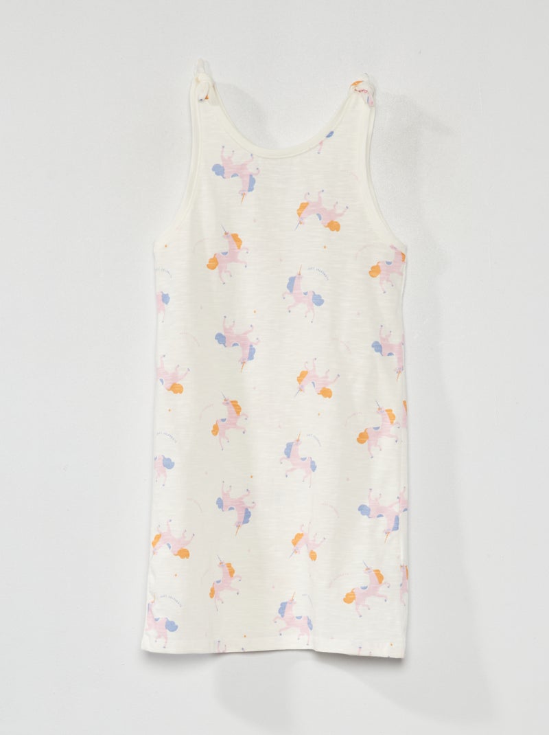 Vestido tipo camiseta 'unicornio' BLANCO - Kiabi