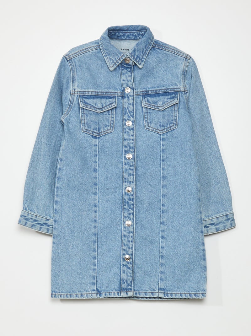 Vestido tipo chaqueta vaquera AZUL - Kiabi