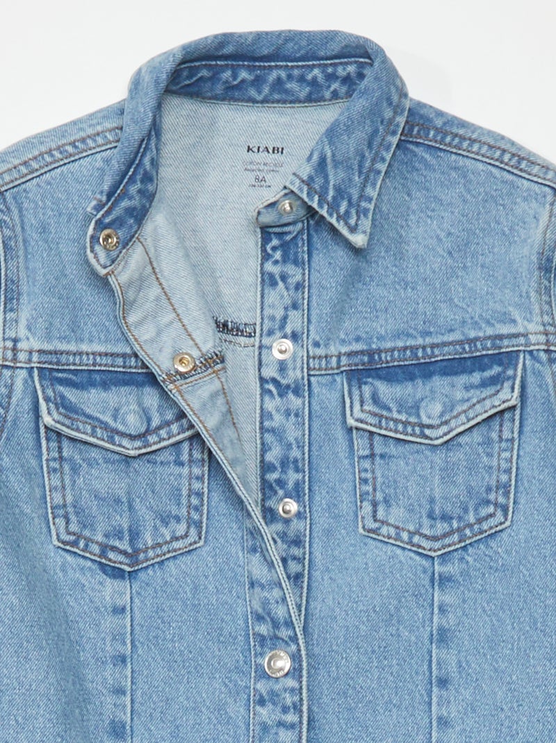 Vestido tipo chaqueta vaquera AZUL - Kiabi