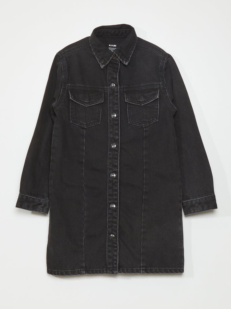 Vestido tipo chaqueta vaquera NEGRO - Kiabi