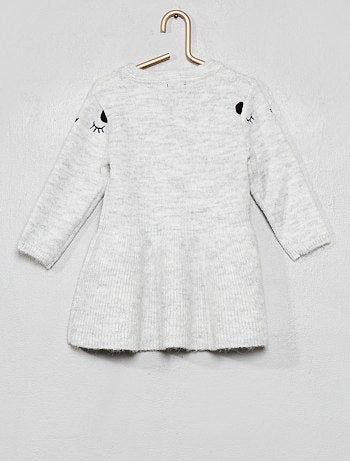 Vestido tipo jersey bordado - Kiabi