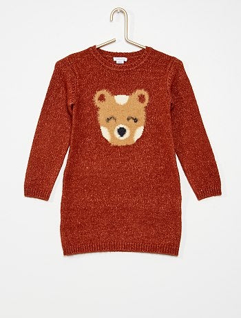 Vestido tipo jersey 'cabeza de oso' - Kiabi
