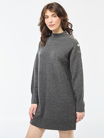 Vestido jersey con botones decorativos