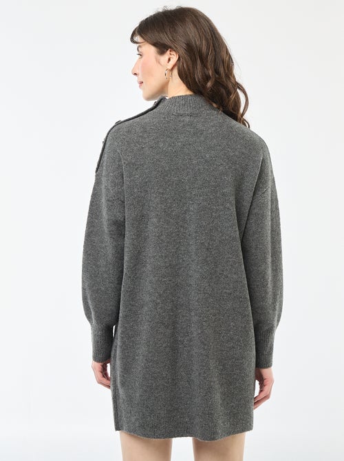 Vestido tipo jersey con botones decorativos - Kiabi