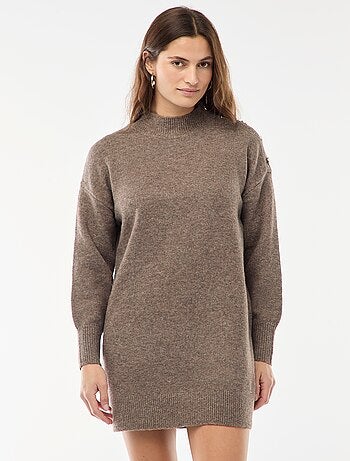 Vestido jersey con botones decorativos