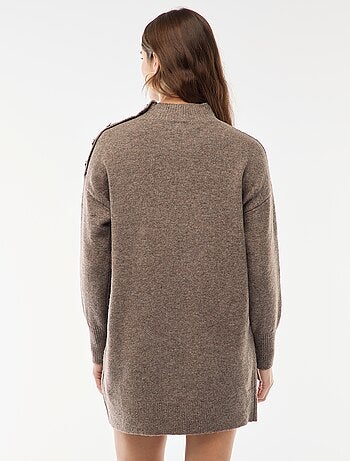 Vestido jersey con botones decorativos