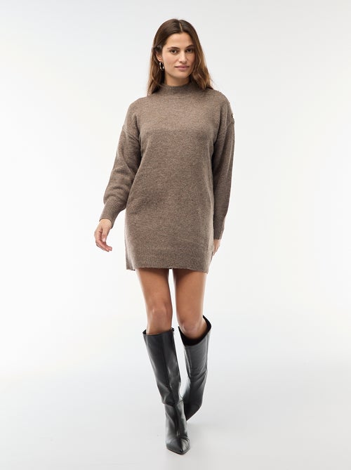 Vestido tipo jersey con botones decorativos - Kiabi Vestido tipo jersey con botones decorativos - Kiabi