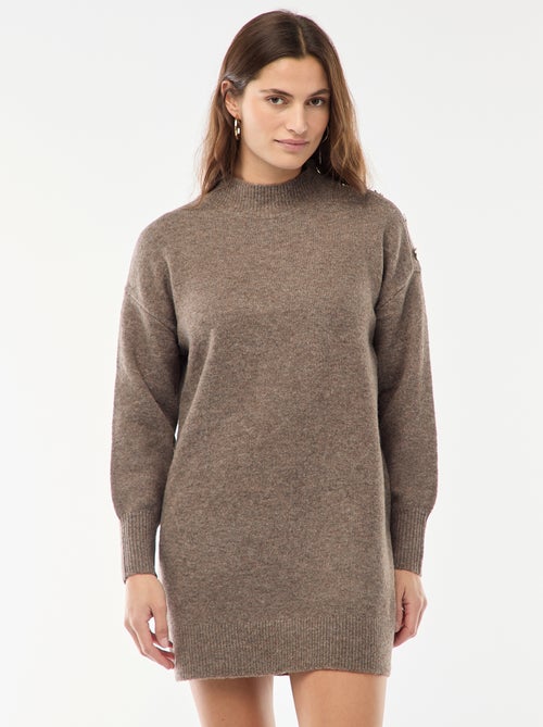 Vestido tipo jersey con botones decorativos - Kiabi Vestido tipo jersey con botones decorativos - Kiabi