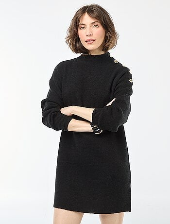 Vestido jersey con botones decorativos