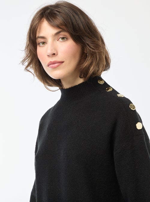 Vestido tipo jersey con botones decorativos - Kiabi