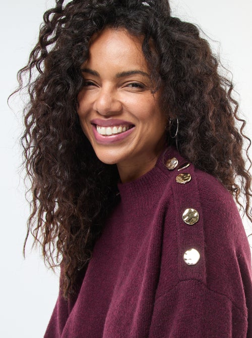 Vestido tipo jersey con botones decorativos - Kiabi