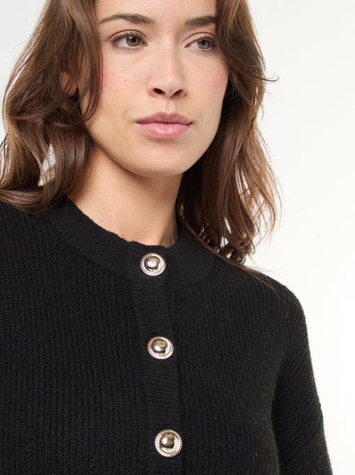 Vestido tipo jersey con botones dorados - Kiabi