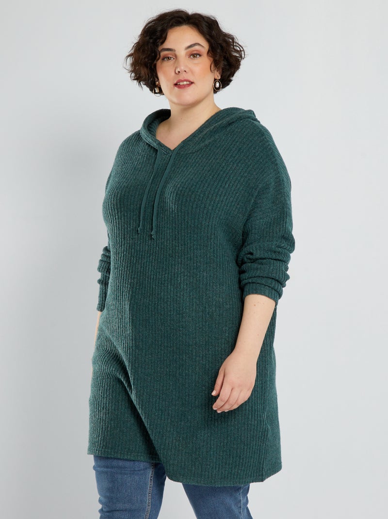 Vestido tipo jersey con capucha VERDE - Kiabi