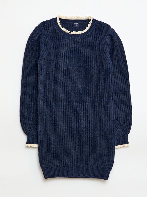 Vestido tipo jersey con cuello de encaje - Kiabi