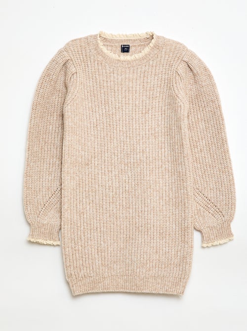 Vestido tipo jersey con cuello de encaje - Kiabi