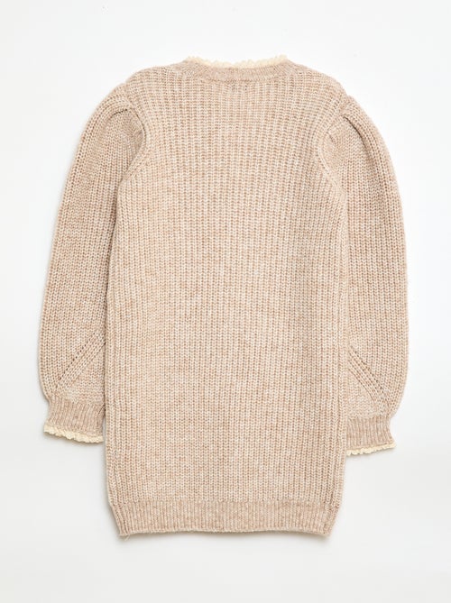 Vestido tipo jersey con cuello de encaje - Kiabi