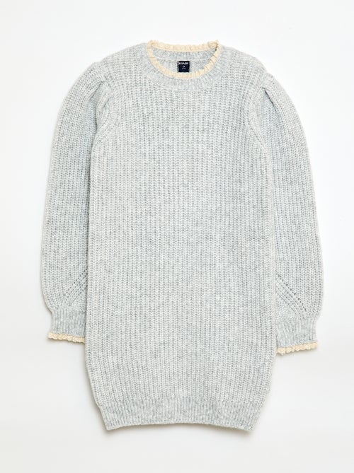 Vestido tipo jersey con cuello de encaje - Kiabi