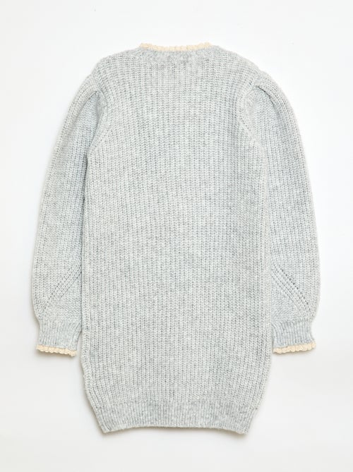 Vestido tipo jersey con cuello de encaje - Kiabi