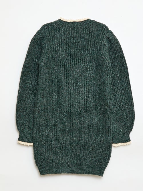 Vestido tipo jersey con cuello de encaje - Kiabi