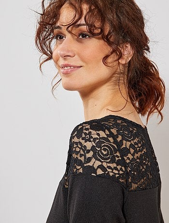 Vestido tipo jersey con encaje 'JDY' - Kiabi