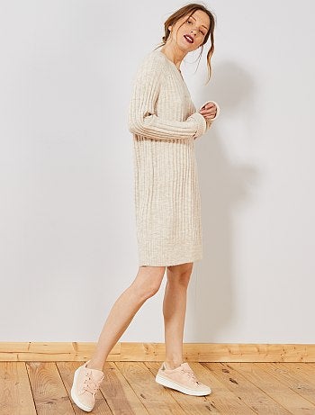 Vestido tipo jersey con escote pronunciado - Kiabi