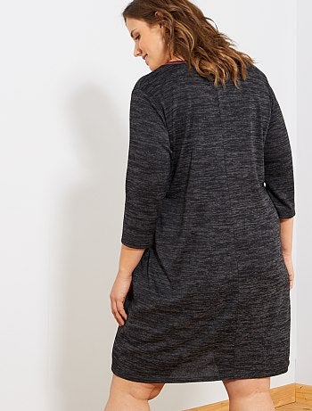 Vestido tipo jersey con franjas en el cuello - Kiabi