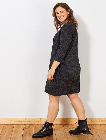 Vestido tipo jersey con franjas en el cuello - Kiabi