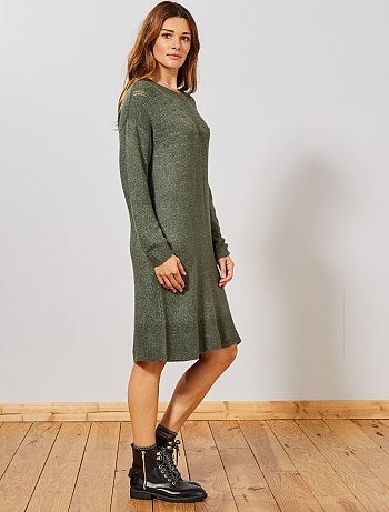 Vestido tipo jersey con motivo de espigas - Kiabi