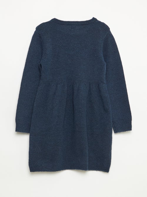 Vestido tipo jersey con punto calado y volantes - Kiabi