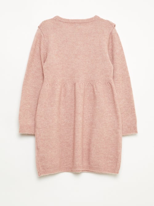 Vestido tipo jersey con punto calado y volantes - Kiabi