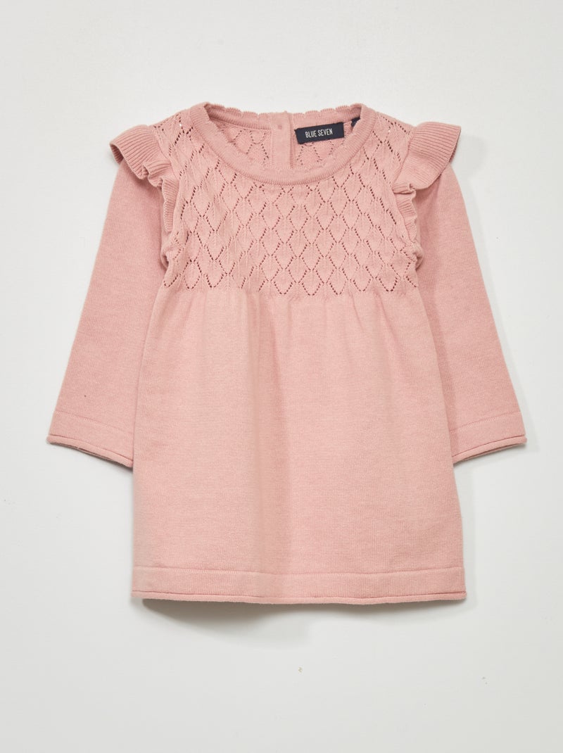 Vestido tipo jersey con volantes en los hombros ROSA - Kiabi