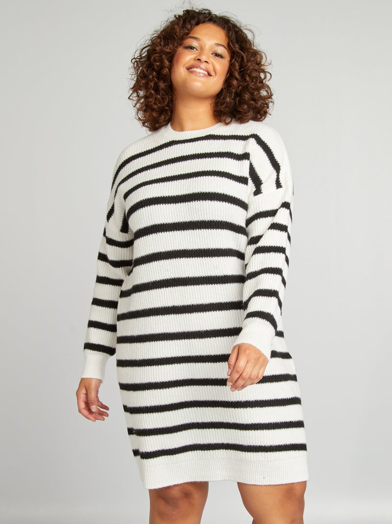 Vestido tipo jersey corto de punto BLANCO - Kiabi