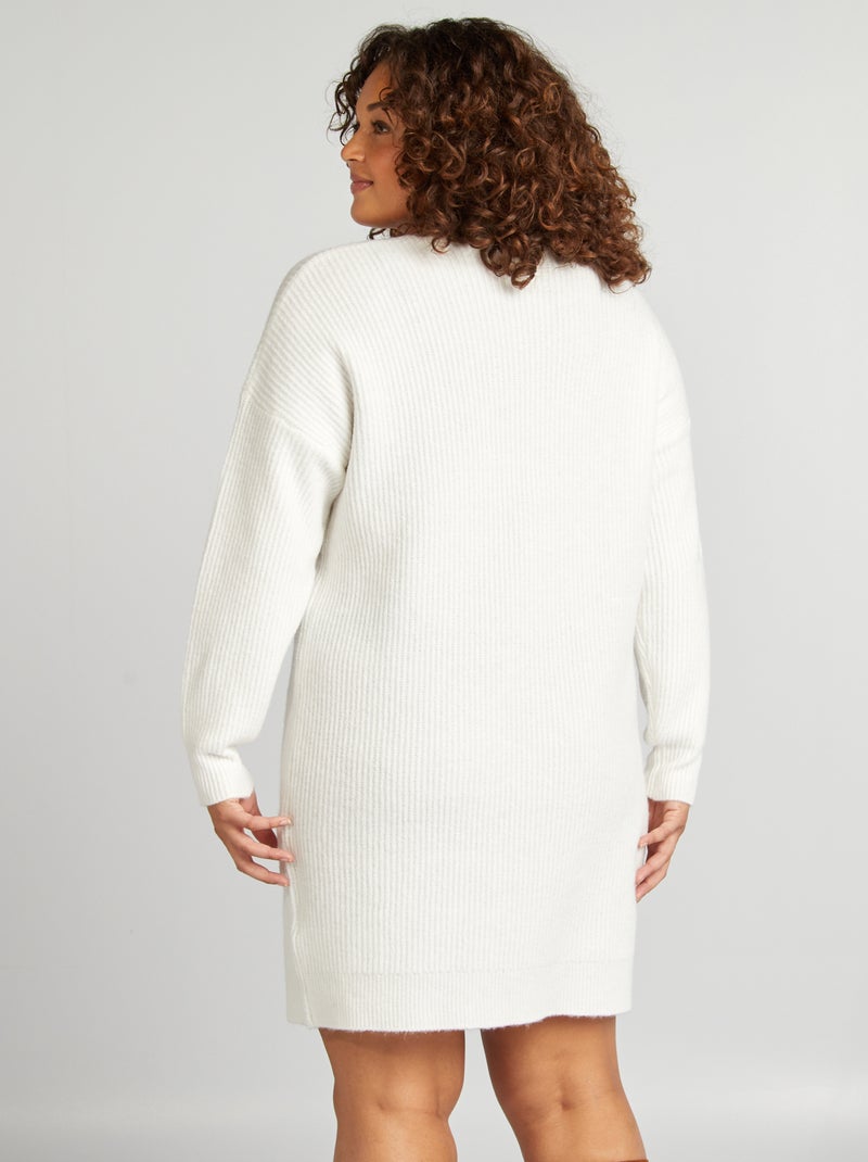 Vestido tipo jersey corto de punto BLANCO - Kiabi