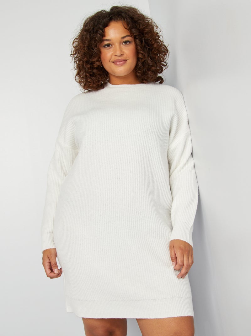 Vestido tipo jersey corto de punto BLANCO - Kiabi