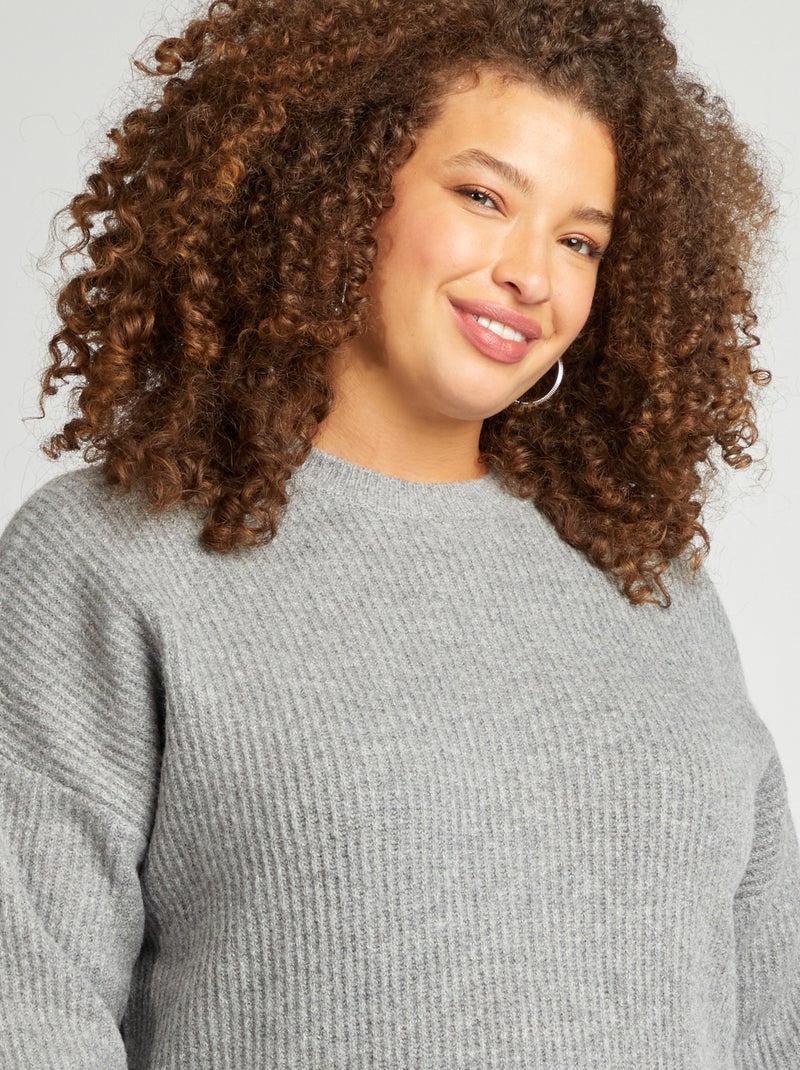 Vestido tipo jersey corto de punto GRIS - Kiabi