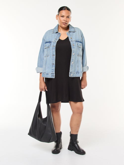 Vestido tipo jersey corto de punto grueso - Kiabi