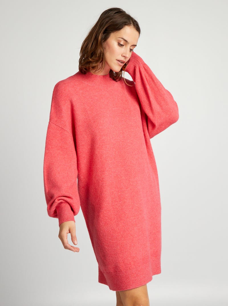 Vestido tipo jersey corto de punto liso ROSA - Kiabi