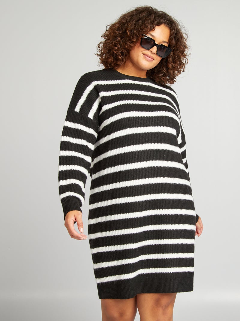 Vestido tipo jersey corto de punto NEGRO - Kiabi