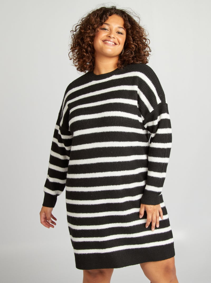 Vestido tipo jersey corto de punto NEGRO - Kiabi