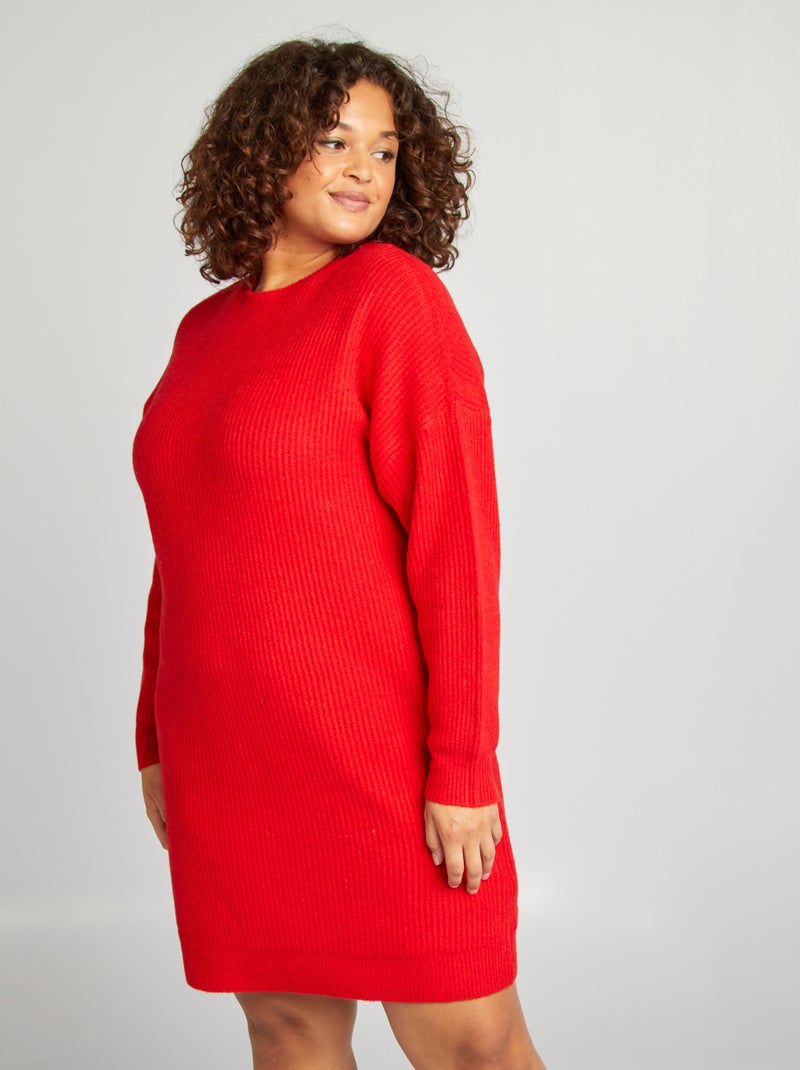 Vestido tipo jersey corto de punto ROJO - Kiabi