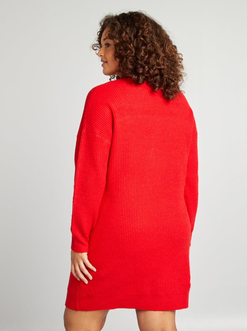 Vestido tipo jersey corto de punto ROJO - Kiabi
