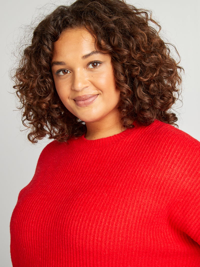 Vestido tipo jersey corto de punto ROJO - Kiabi