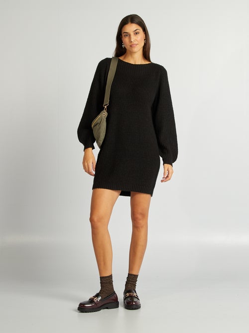 Vestido tipo jersey corto de punto tricotado - Kiabi