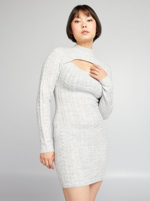 Vestido tipo jersey cuello alto - Kiabi
