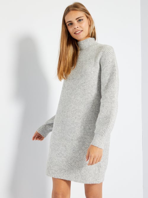 Vestido tipo jersey cuello alto - Kiabi